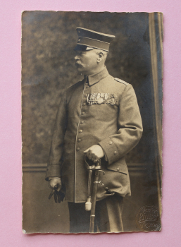 Postcard Photo PC Officer Militray 1919 Hessen